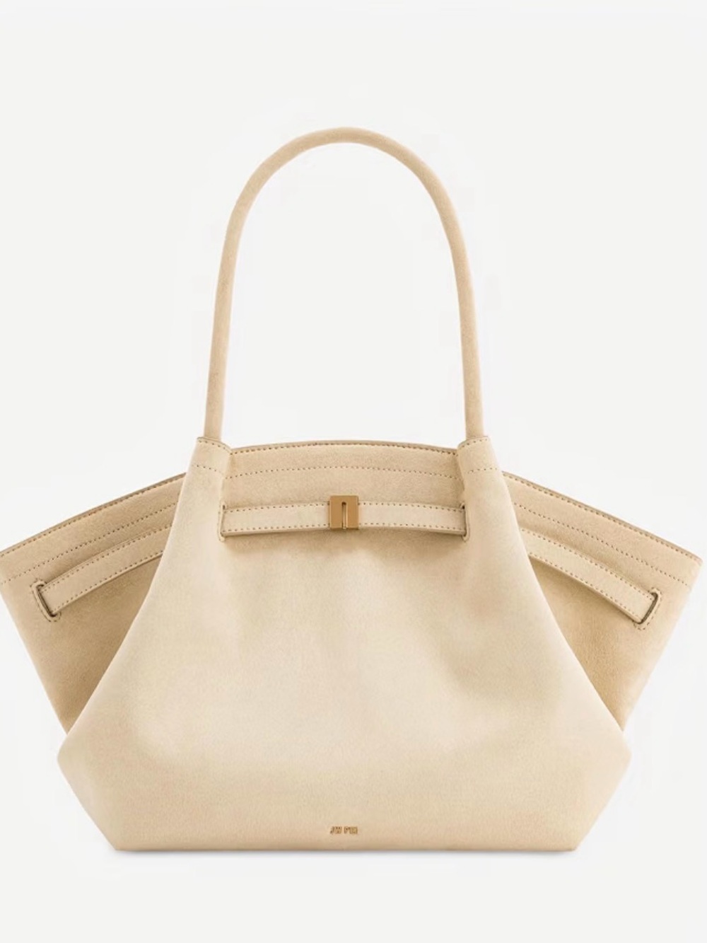 JW PEI Hana Medium Beige Faux Suede Tote Bag